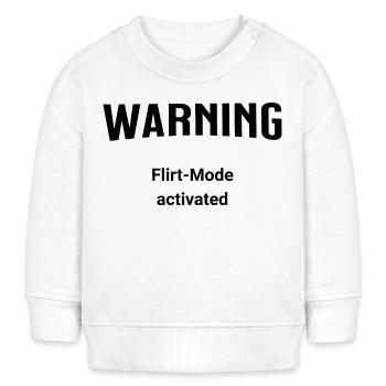 Avertissement - Mode Flirt activé - Sweat bébé bio Stanley/Stella - blanc - Devant