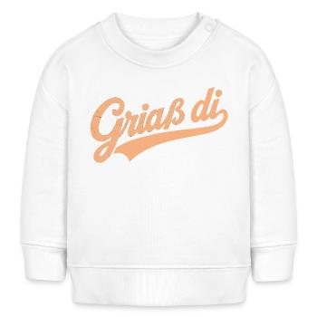 Griaß di Schriftzug - orangerosa - Baby Organic Sweatshirt Baby Changer von Stanley/Stella - Weiß - Vorne