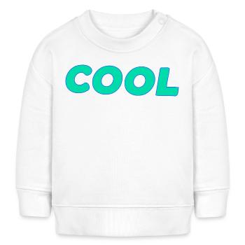 Lettrage Cyan Rétro Cool - Sweat bébé bio Stanley/Stella - blanc - Devant