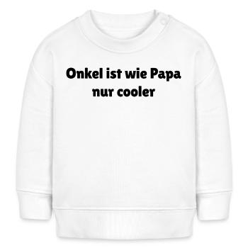 Cooler Onkel Spruch für Neugeborene - Baby Organic Sweatshirt Baby Changer von Stanley/Stella - Weiß - Vorne