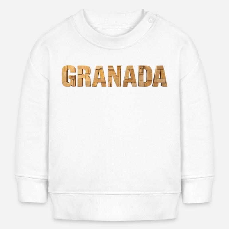 Typographie de l’architecture de Grenade - Sweat bébé bio Stanley/Stella - blanc