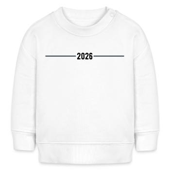 2026 - Jahr - Linie - Jahreswechsel - Baby Organic Sweatshirt Baby Changer von Stanley/Stella - Weiß - Vorne