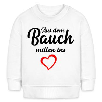 Aus dem Bauch mitten ins Herz - Baby Organic Sweatshirt Baby Changer von Stanley/Stella - Weiß - Vorne