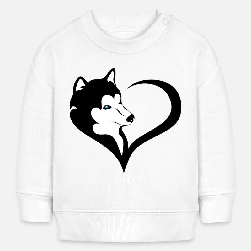 Silhouette rauque avec œil bleu - Sweat bébé bio Stanley/Stella - blanc