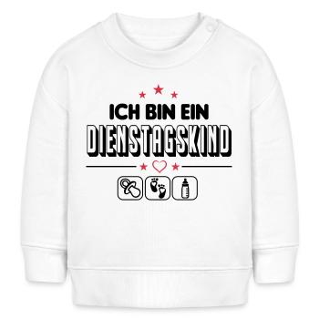 Dienstagskind Geboren am Dienstag Baby Säugling - Baby Organic Sweatshirt Baby Changer von Stanley/Stella - Weiß - Vorne
