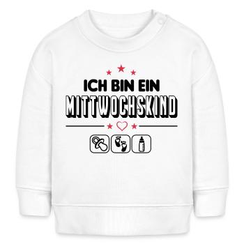Mittwochskind Geboren am Mittwoch Baby Säugling - Baby Organic Sweatshirt Baby Changer von Stanley/Stella - Weiß - Vorne