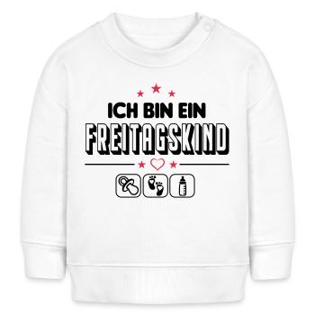Freitagskind Geboren am Freitag Baby Säugling - Baby Organic Sweatshirt Baby Changer von Stanley/Stella - Weiß - Vorne