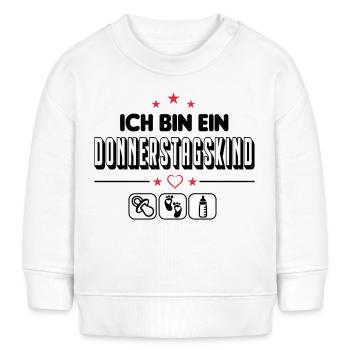 Donnerstagskind Geboren am Donnerstag Baby  - Baby Organic Sweatshirt Baby Changer von Stanley/Stella - Weiß - Vorne