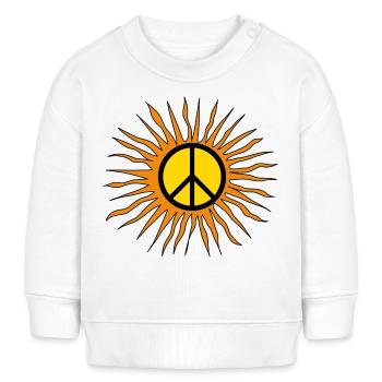 Peace Zeichen Retro Sonne Weltfriedenstag Frieden - Baby Organic Sweatshirt Baby Changer von Stanley/Stella - Weiß - Vorne