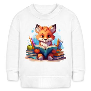 Niedlicher Fuchs zum Schulanfang - Baby Organic Sweatshirt Baby Changer von Stanley/Stella - Weiß - Vorne