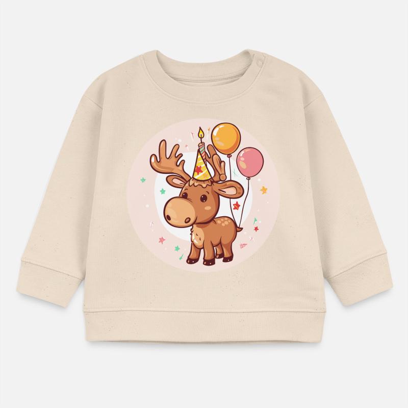 Elch Geburtstag Comic Baby Organic Sweatshirt Baby Changer von Stanley/Stella