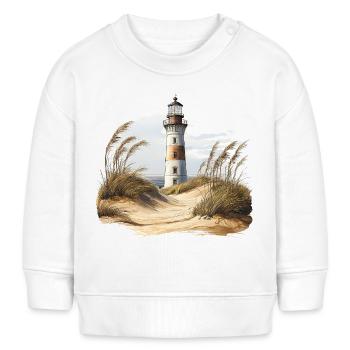 Lighthouse behind the dunes - Baby Sweatshirt by Stanley/Stella - white - Front