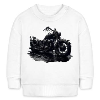 Rostiges Apokalypse Motorrad - Dark Fantasy Skull - Baby Organic Sweatshirt Baby Changer von Stanley/Stella - Weiß - Vorne