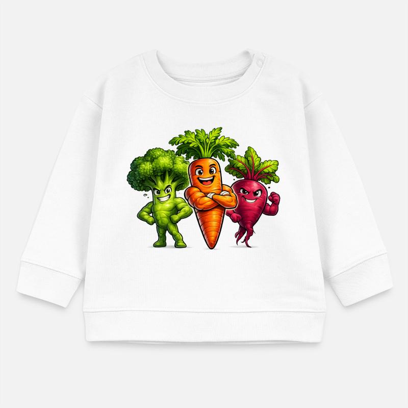 Strong vegetable team – broccoli, carrot & beetroot Baby Sweatshirt by Stanley/Stella