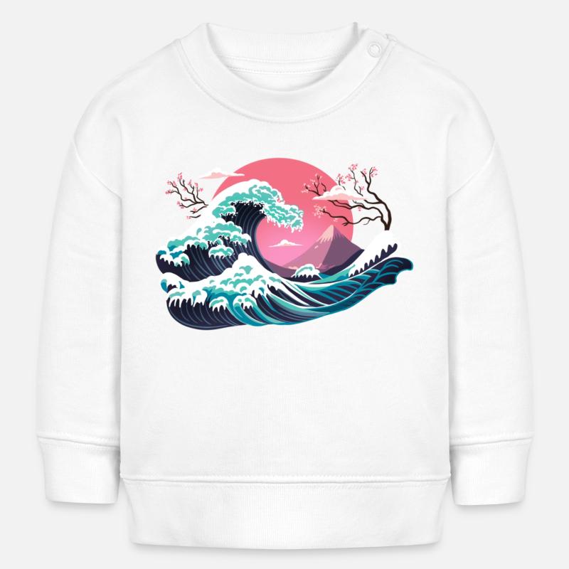 Hokusai Winter - Sweat bébé bio Stanley/Stella - blanc