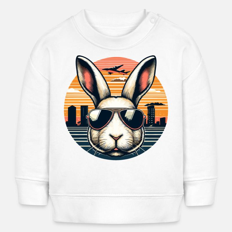 Lapin à la GTA - Sweat bébé bio Stanley/Stella - blanc