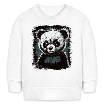 Trauriger Panda - Baby Organic Sweatshirt Baby Changer von Stanley/Stella - Weiß - Vorne