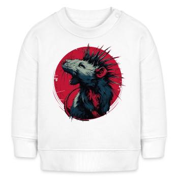 Punkrock Ratte - Baby Organic Sweatshirt Baby Changer von Stanley/Stella - Weiß - Vorne