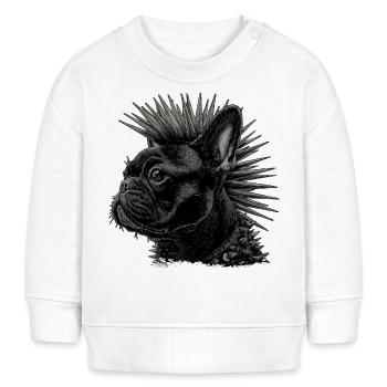 Punkrock Französische Bulldogge - Baby Organic Sweatshirt Baby Changer von Stanley/Stella - Weiß - Vorne