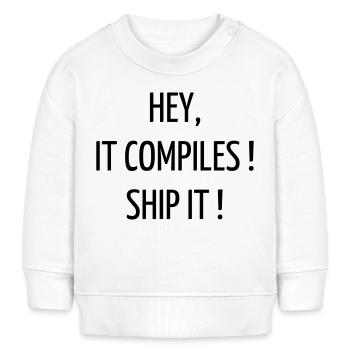 Zitat / Geek / Gaming / Videospiele / Nerd - Baby Organic Sweatshirt Baby Changer von Stanley/Stella - Weiß - Vorne