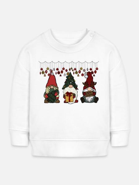 Wichtel Weihnachten - Baby Organic Sweatshirt Baby Changer von Stanley/Stella - Weiß