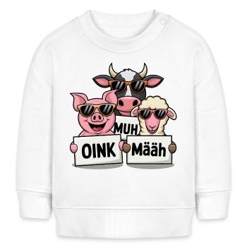 Funny animals on the farm - Baby Sweatshirt by Stanley/Stella - white - Front