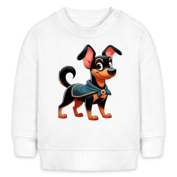 pinscher 3 - Sweat bébé bio Stanley/Stella - blanc - Devant