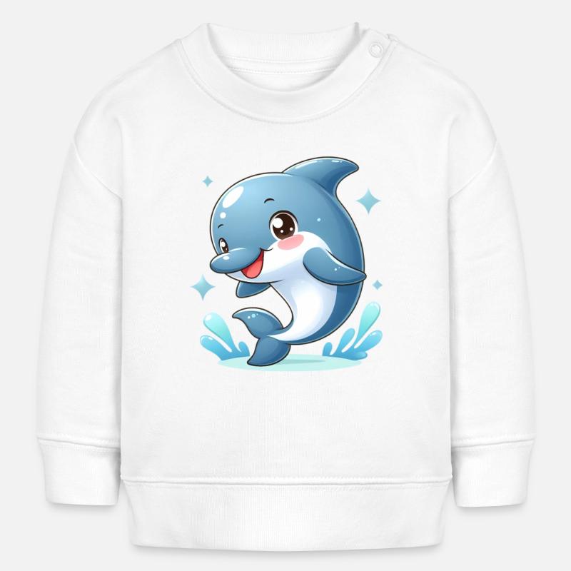 dauphin 3 - Sweat bébé bio Stanley/Stella - blanc