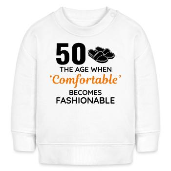 50. Geburtstag Bequeme modische Hausschuhe - Baby Organic Sweatshirt Baby Changer von Stanley/Stella - Weiß - Vorne