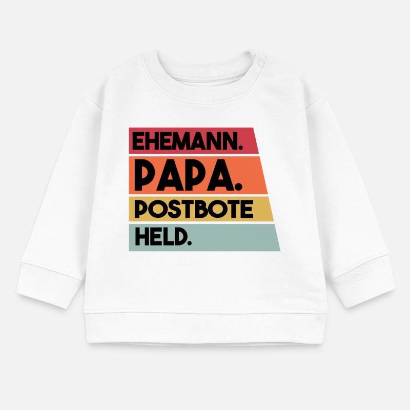 Ehemann Papa Beruf Postbote Held Baby Organic Sweatshirt Baby Changer von Stanley/Stella