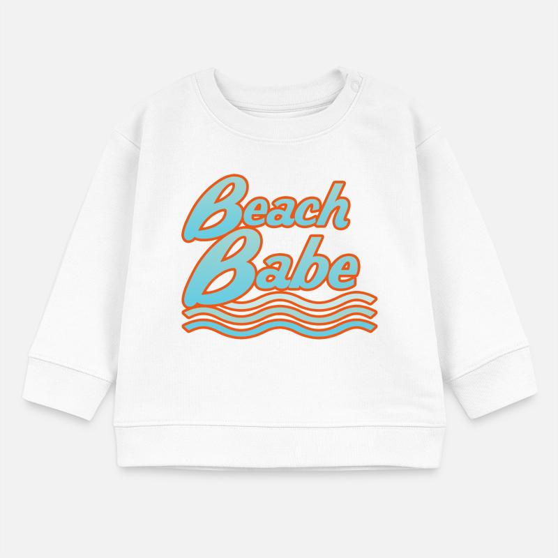 Typographie des vagues néon Beach Babe Sweat bébé bio Stanley/Stella