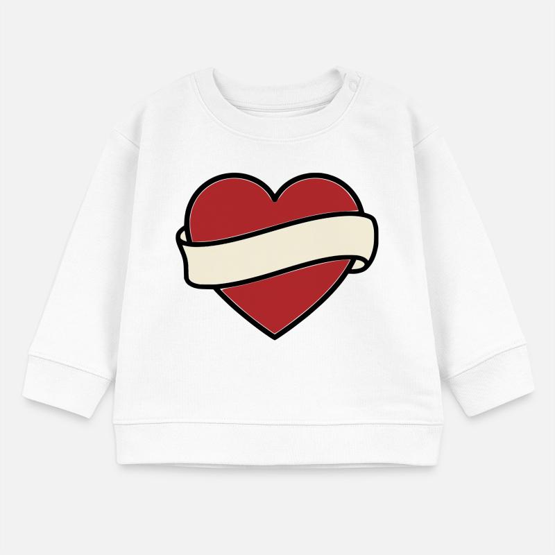 Tattoo Heart Banner Scroll Vector Baby Sweatshirt by Stanley/Stella