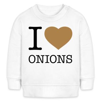 I LOVE ONIONS Zwiebeln - Baby Organic Sweatshirt Baby Changer von Stanley/Stella - Weiß - Vorne