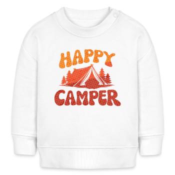 Fröhlicher Camper Lager-Print - Baby Organic Sweatshirt Baby Changer von Stanley/Stella - Weiß - Vorne