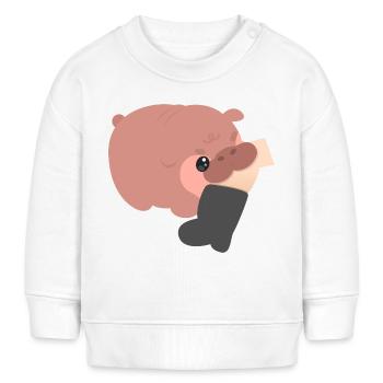 Moo Deng Pygmy Hippo Bite - Baby Sweatshirt by Stanley/Stella - white - Front