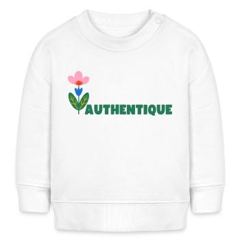 AUTHENTIQUE - Marque de vêtements bio engagée - Sweat bébé bio Stanley/Stella - blanc - Devant