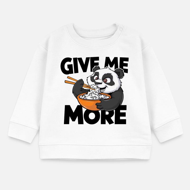 Panda mangeant du riz Sweat bébé bio Stanley/Stella