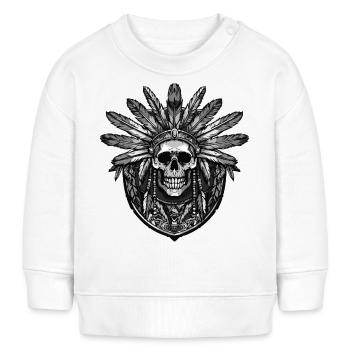 Häuptling Skull Wappen - Baby Organic Sweatshirt Baby Changer von Stanley/Stella - Weiß - Vorne