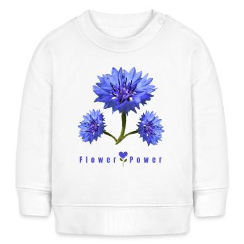 Blue Corn Flower Power - Baby Organic Sweatshirt Baby Changer von Stanley/Stella - Weiß - Vorne
