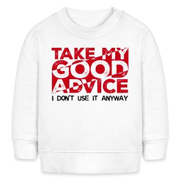 Cool blague Drôle de phrases - Sweat bébé bio Stanley/Stella - blanc - Devant
