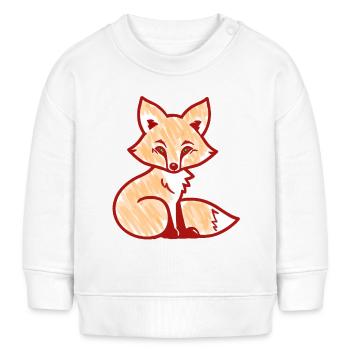Renard roux (rouge) - Sweat bébé bio Stanley/Stella - blanc - Devant