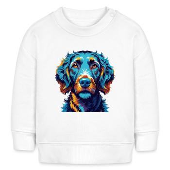 Curly Coated Retriever Hunderasse Karikatur Kawaii - Baby Organic Sweatshirt Baby Changer von Stanley/Stella - Weiß - Vorne