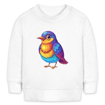 Drossel Bunte Kawaii Cartoon Figur Vogel - Baby Organic Sweatshirt Baby Changer von Stanley/Stella - Weiß - Vorne