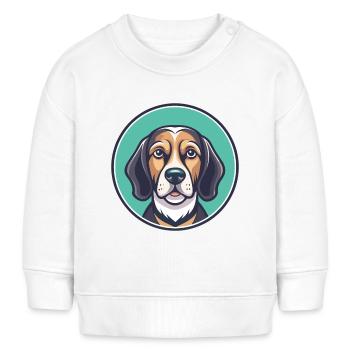Litauische Laufhund Rasse Karikatur Kawaii Clipart - Baby Organic Sweatshirt Baby Changer von Stanley/Stella - Weiß - Vorne