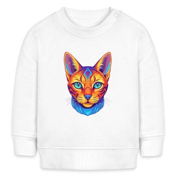 Ocicat Hauskatze Rasse Karikatur Kawaii Tier Pe - Baby Organic Sweatshirt Baby Changer von Stanley/Stella - Weiß - Vorne