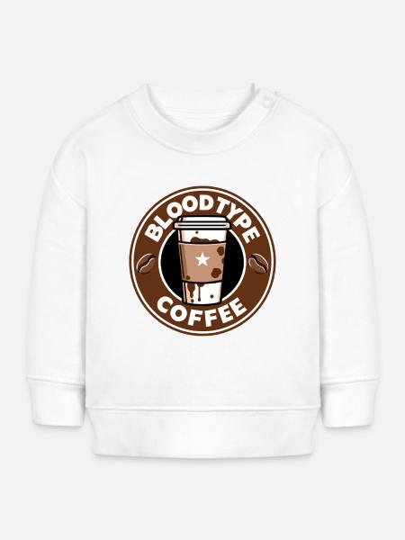 Blutgruppe Kaffee Cartoon Geschenk - Baby Organic Sweatshirt Baby Changer von Stanley/Stella - Weiß