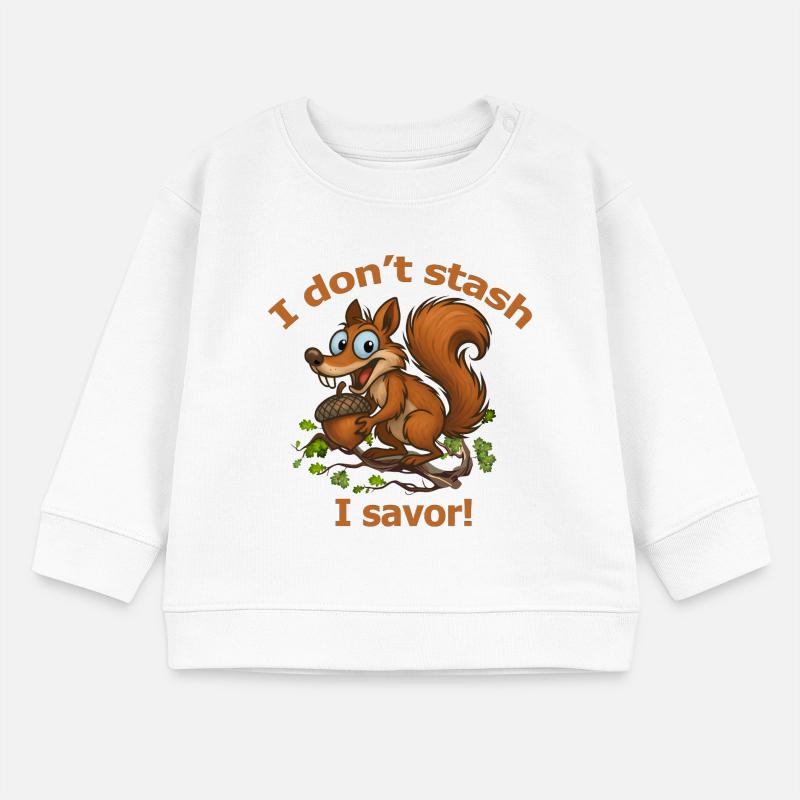 Verspieltes Eichhörnchen mit Eichel-Design Baby Organic Sweatshirt Baby Changer von Stanley/Stella