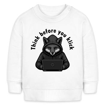 Réfléchissez avant de cliquer - Cybersécurité - Sweat bébé bio Stanley/Stella - blanc - Devant