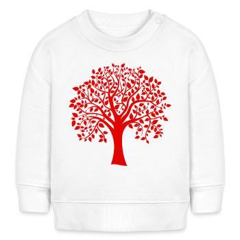 Silhouette base d’arbre jumbo rouge à motif - Sweat bébé bio Stanley/Stella - blanc - Devant