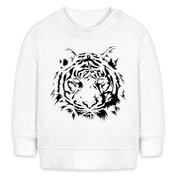 Tiger Zeichnung Raubkatze Portrait Illustration - Baby Organic Sweatshirt Baby Changer von Stanley/Stella - Weiß - Vorne